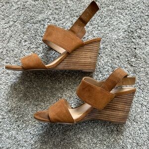 Tan Suede wedges